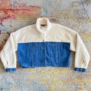 Denim & Cream, size large, teddy jacket